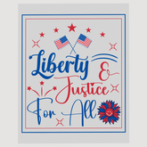 Liberty & Justice For All Flag and Ready To Ship DTF Transfer